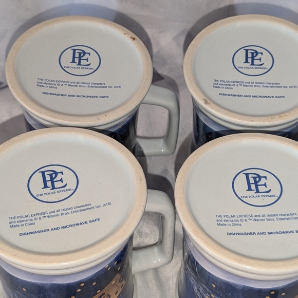 Polar Express Train Ride "BELIEVE" Hot Chocolate/Coffee Mug Set Of 4 - Picture 4 of 4